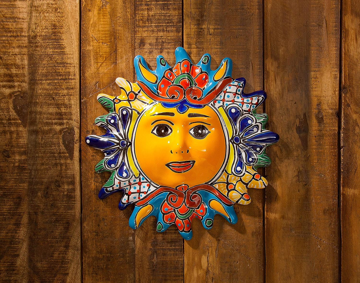 Arlmont & Co. Odbert Handmade Mexican Talavera Ceramic Sun Celestial
