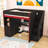 Wooden Gaming Loft Bed with LED Strip, Wardrobe, Stairs and Desk-1893204665