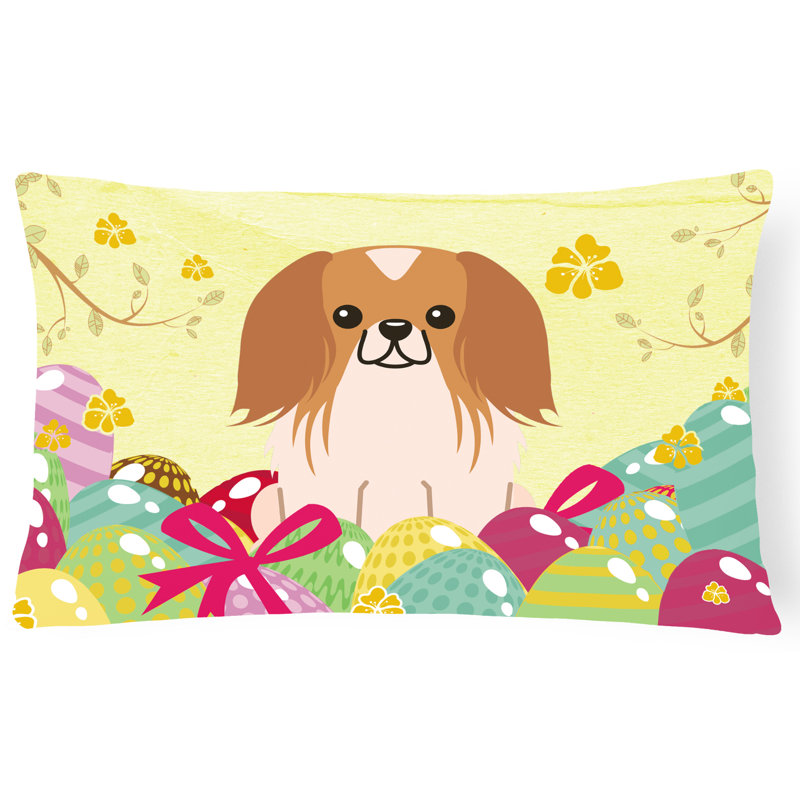 Coussin pékinois de pâques œufs, Brun / Blanc