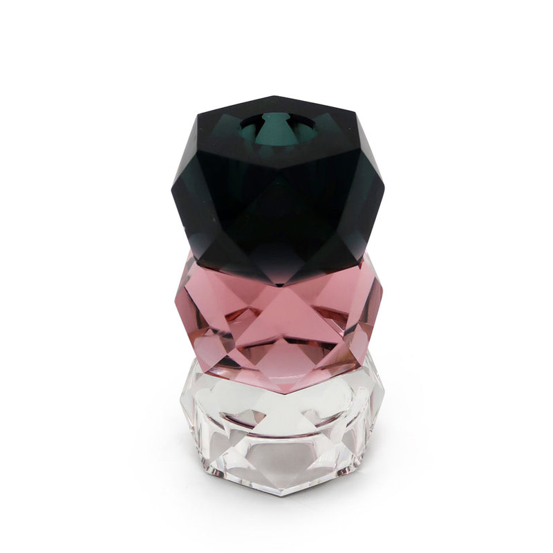 Tricolored Crystal Candlesticks