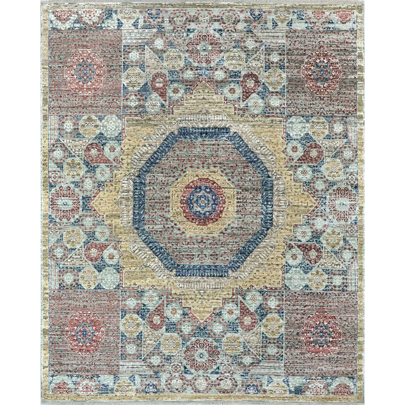 Tapis rectangulaire noué à la main, Rectangle de 5 pi x 8 pi