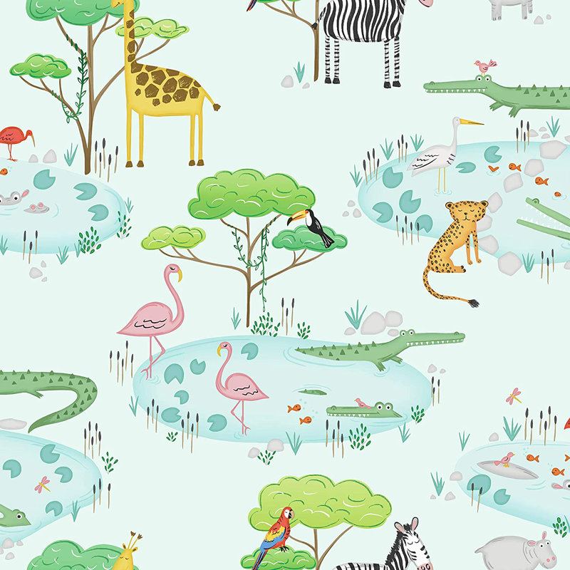 Galan 10.05m x 53cm Matte Wallpaper Roll, Teal
