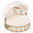 Outdoor Patio Rattan Round Daybed With Retractable Canopy