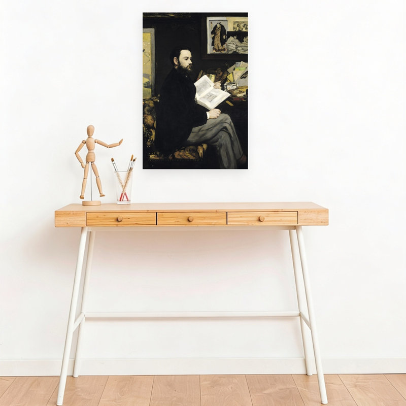 Émile Zola, 1868, Portrait abstrait impressionniste contemporain, estampe murale, H 18 po x l 12 po