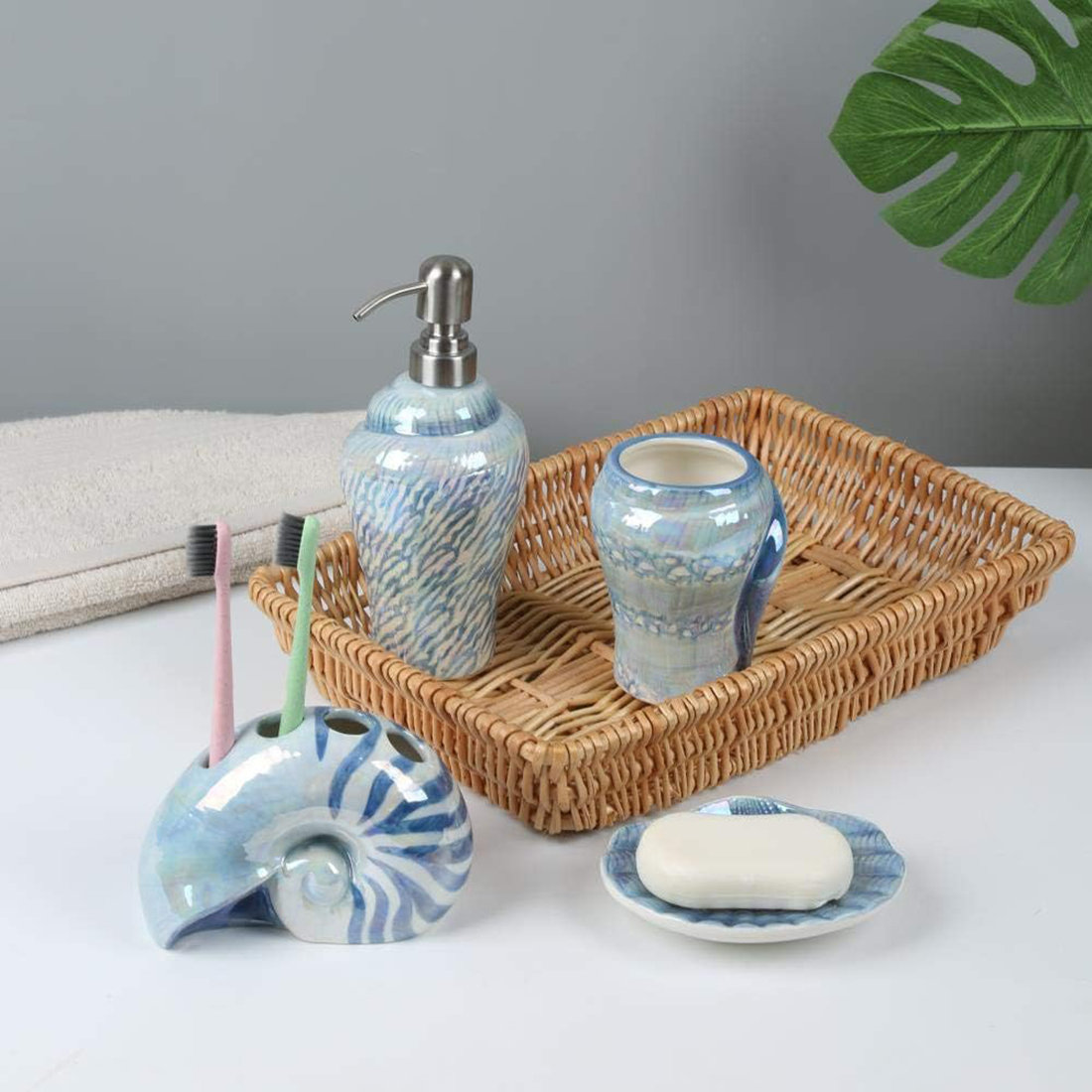 PORTE-SAVON SALLE DE BAIN CÉRAMIQUE TEXTURÉE - Marron / Vert | ZARA France