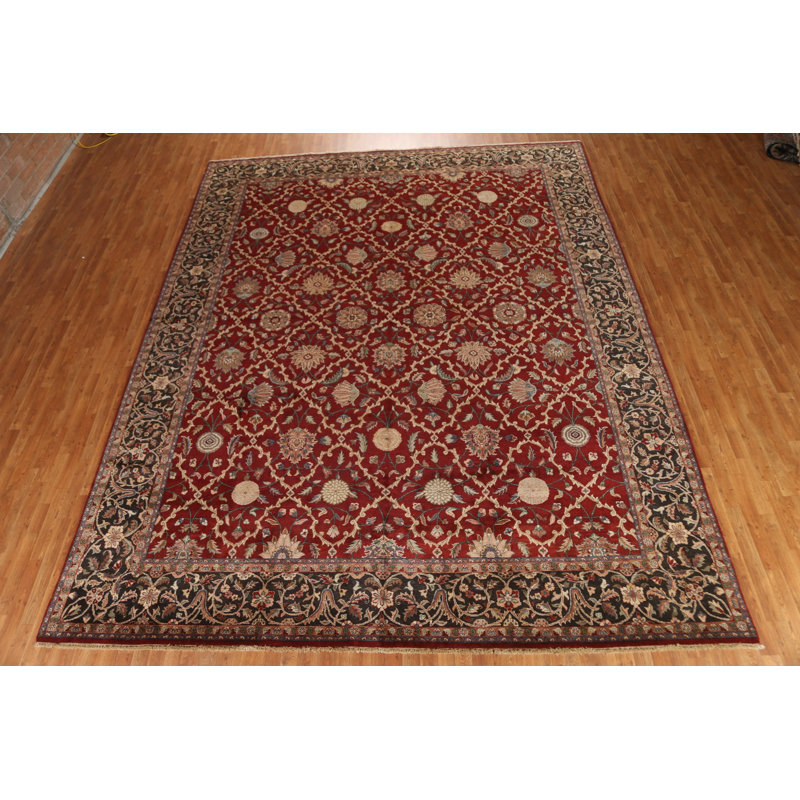 One-of-a-Kind Rectangle 11'8'' X 14'7'' New Age Wool Area Rug in Red