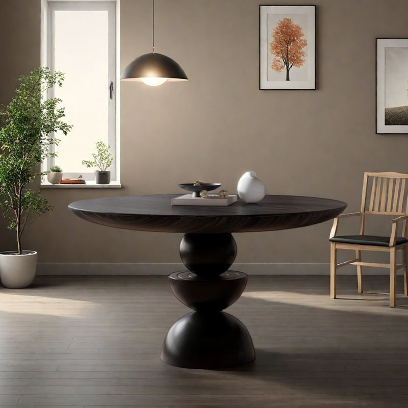 Table ronde durable Pure Black, H 29,52 po x L 53,14 po x l 53,14 po