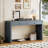 Curved Console Table With Storage, Wooden Entryway Table With 2 Drawers, Rustic Console Tables For Entryway, Hallway, Living Room-261991318