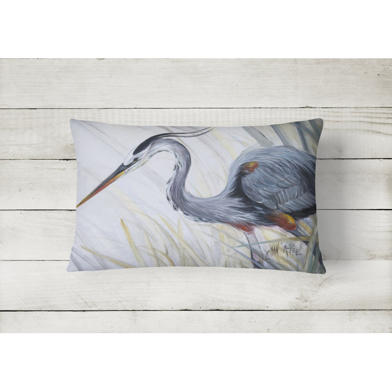 Blue Heron Outdoor Throw Pillow
