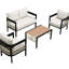 Table d'extérieur beige avec cadre en fer-121047311