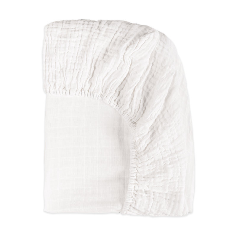 White Organic Cotton Muslin Baby Crib Sheet