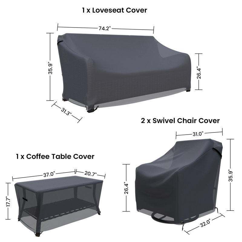 Alejah Rattan Outdoor Conversation Set Furniture Cover For Sofa Seating Group