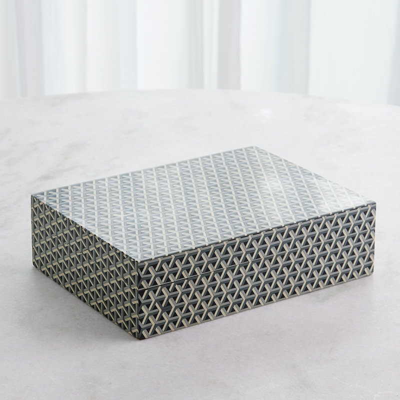 Handmade Decorative Box, 4" H x 14" W x 10.5" D