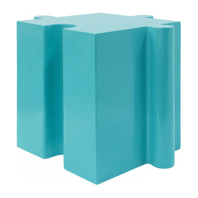 Side Table, Modular Convex Edge Mgo Table - Buy Singles Or Combine For Custom Layouts,  Indoor & Outdoor,Light Blue Color