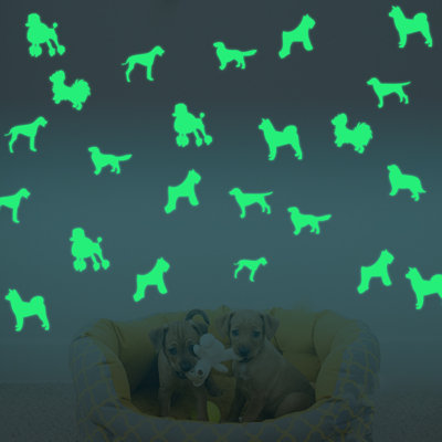 Décalcomanie murale incandescente dog