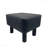Contemporary Style Footstool Set Of 2Pc - Black Upholstered With Wooden Legs