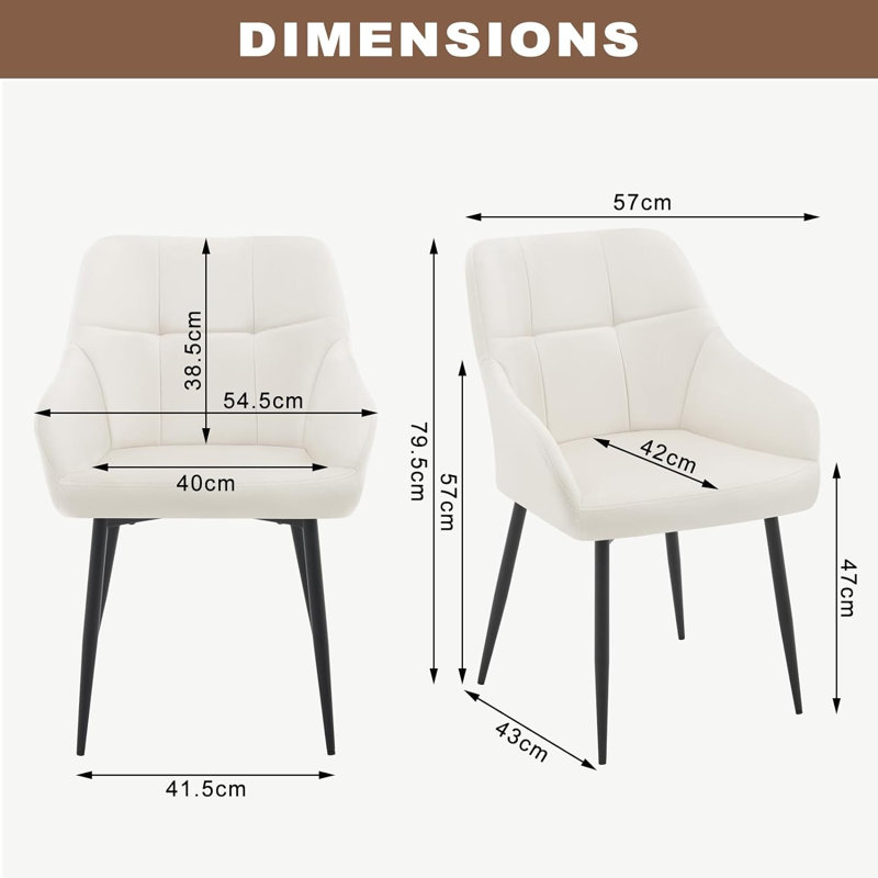Ousmane Velvet Upholstered Metal Armchair, Cream