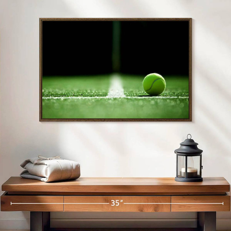 Tennis Line, Floating Frame White, 25" X 17"