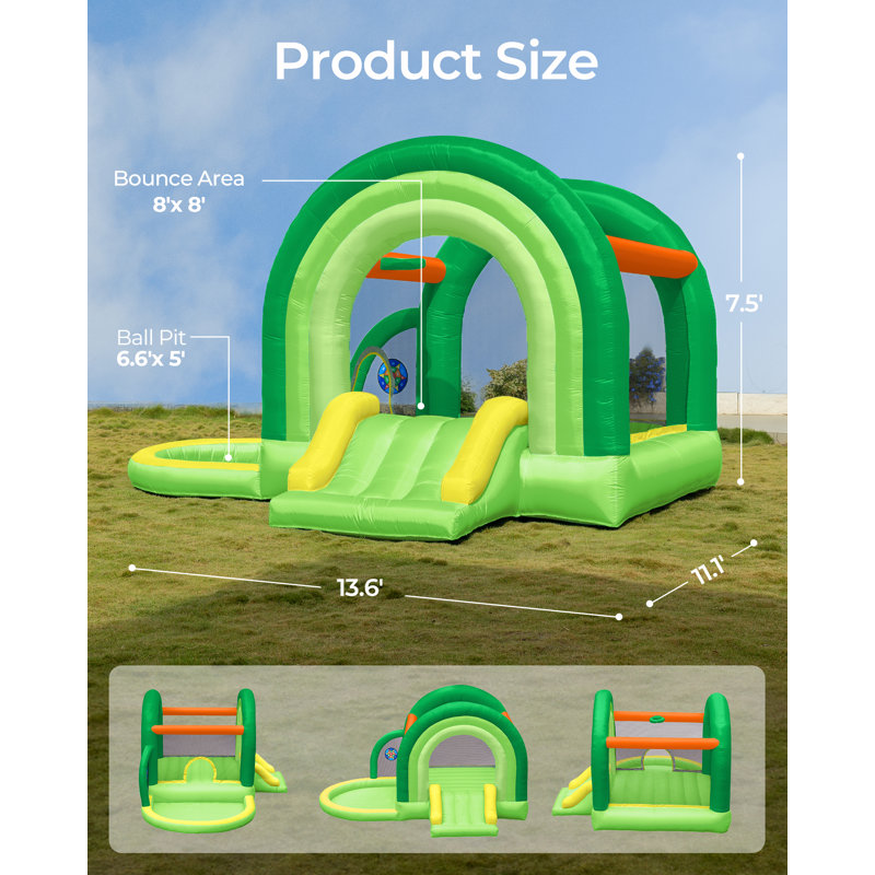 Jeu gonflable avec glissade pour enfants Outfunny, Green