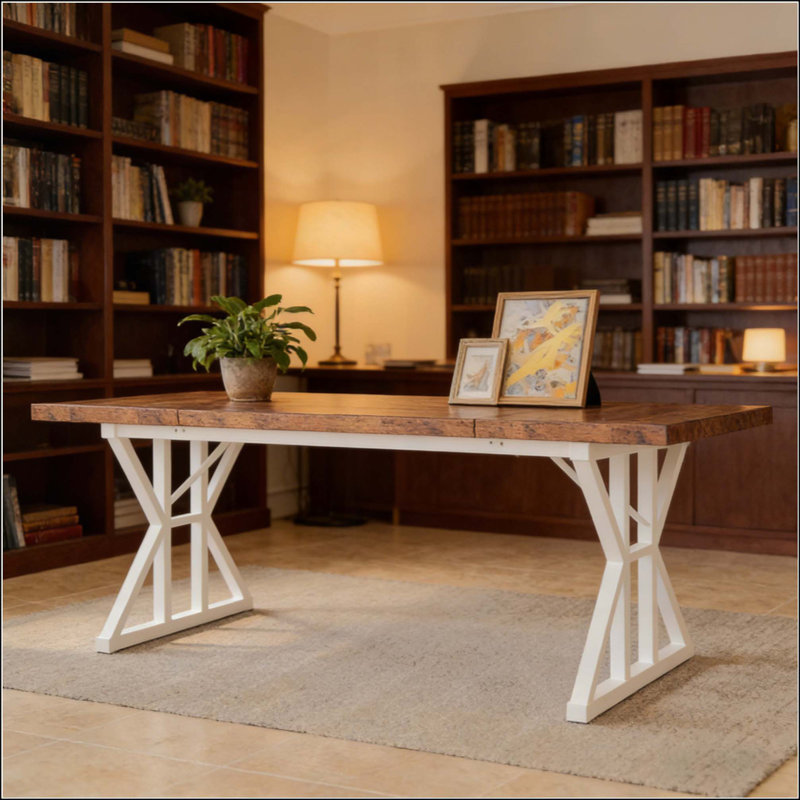 Versatile Kitchen Table,Dining Table,Meeting Table, White, Brown