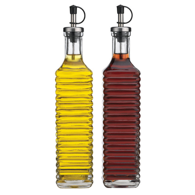 Rangement essentiel 17 oz. Bouteille carrée d'huile et de vinaigre