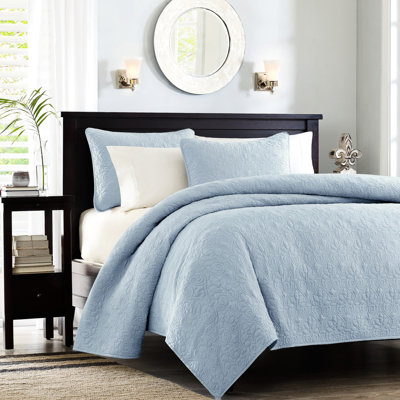 Couette réversible bleu grand lit/queen - Garnie de coton chaud, superbe matelassage, comprend deux taies d'oreiller, lavable à la machine, rembourrage doux, un article de literie captivant.