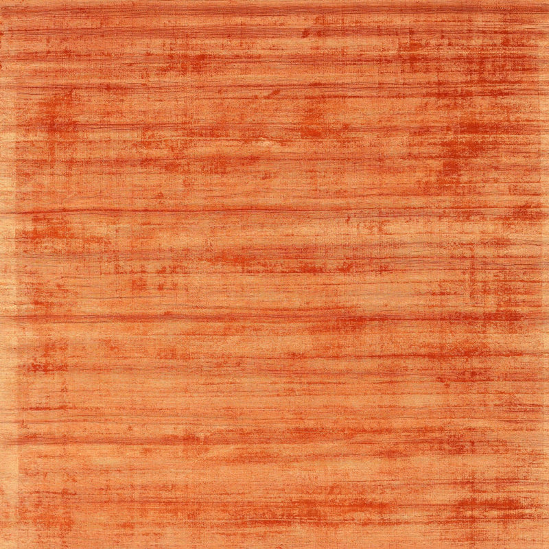 Tapis contemporain orange, Carré 5 pi