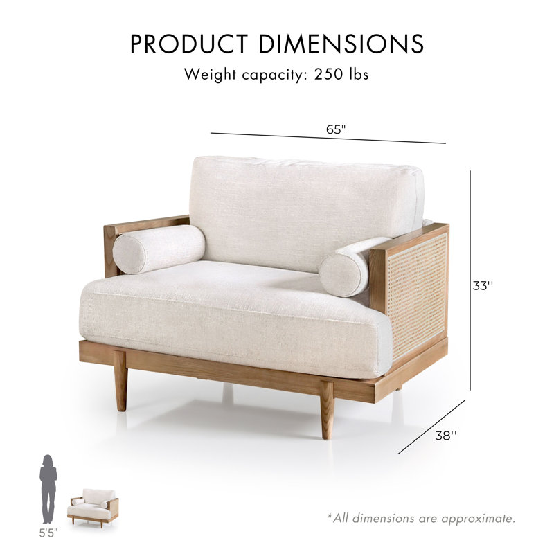 Delynne Upholstered Armchair, Light Oak