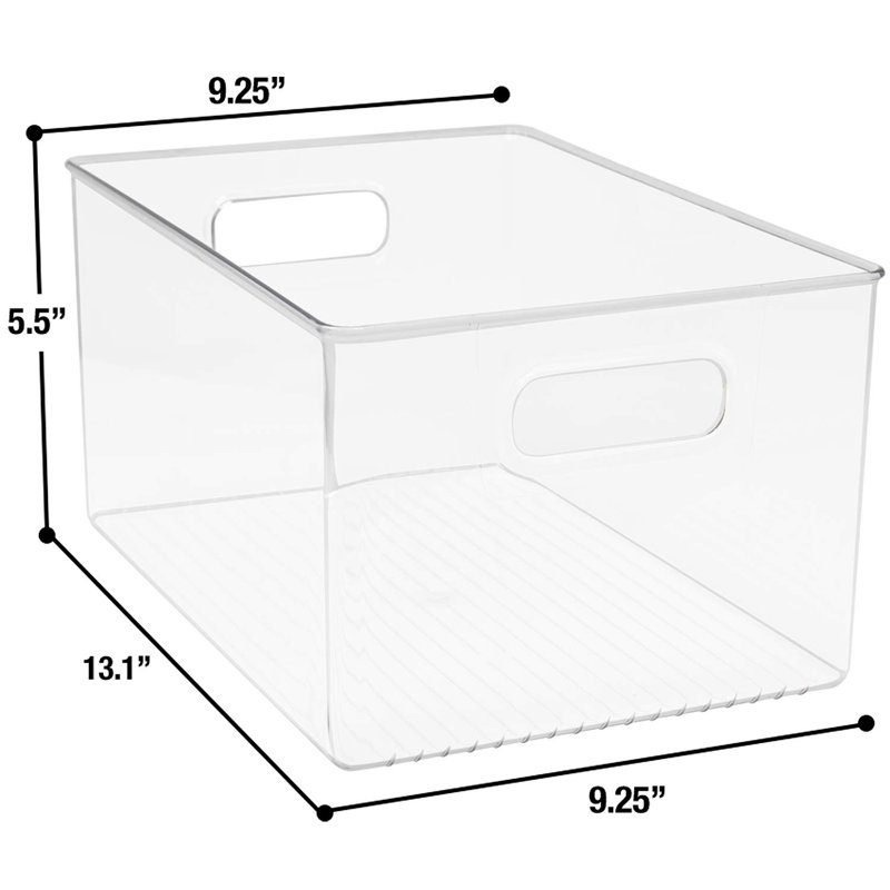 Clear Stackable Plastic Storage Bins with Handles, 3-Pack