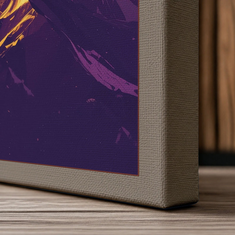 Mountain at Sunrise Modern - Wrapped Canvas, 36x24 - 91.4 x 61.0 cm, Taupe Border