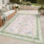 Tapis intérieur rosé / vert / beige Amboy Verdant, lavable à la machine, avec envers antidérapant-129757308