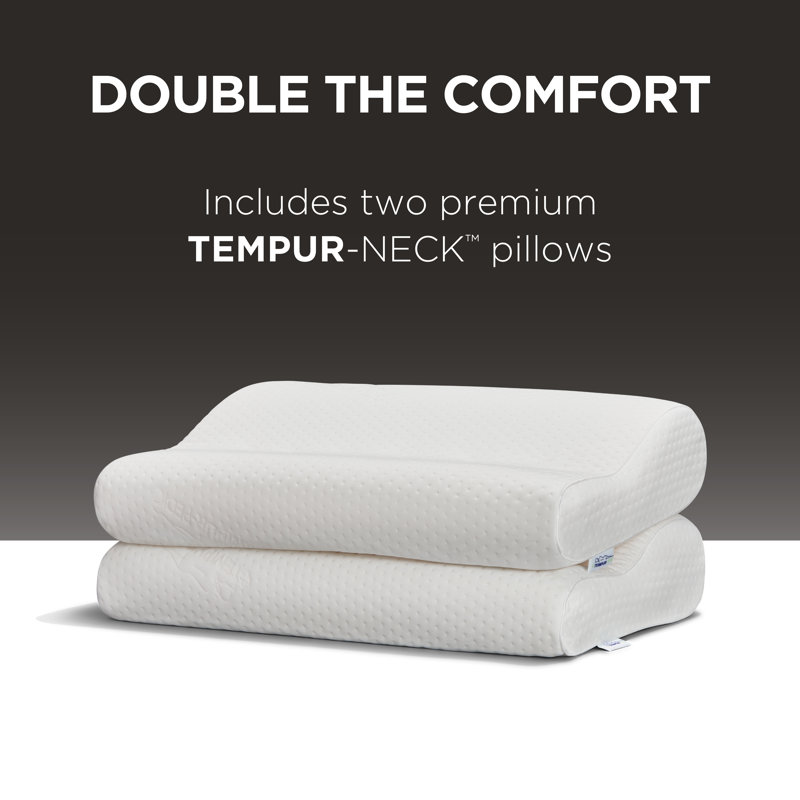 Tempur-Ergo Neck Memory Foam Extra Firm Pillow, Medium Profile, 2 Pack