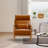 Osias 26'' Wide Transitional Traditional Faux Leather Accent Chair with Lumbar Pillow(Set of 5)
