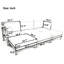 Ensemble de canapé modulaire d'extérieur en bois d'acacia 6 pièces avec conception modulaire, 6 coussins épais et 5 coussins