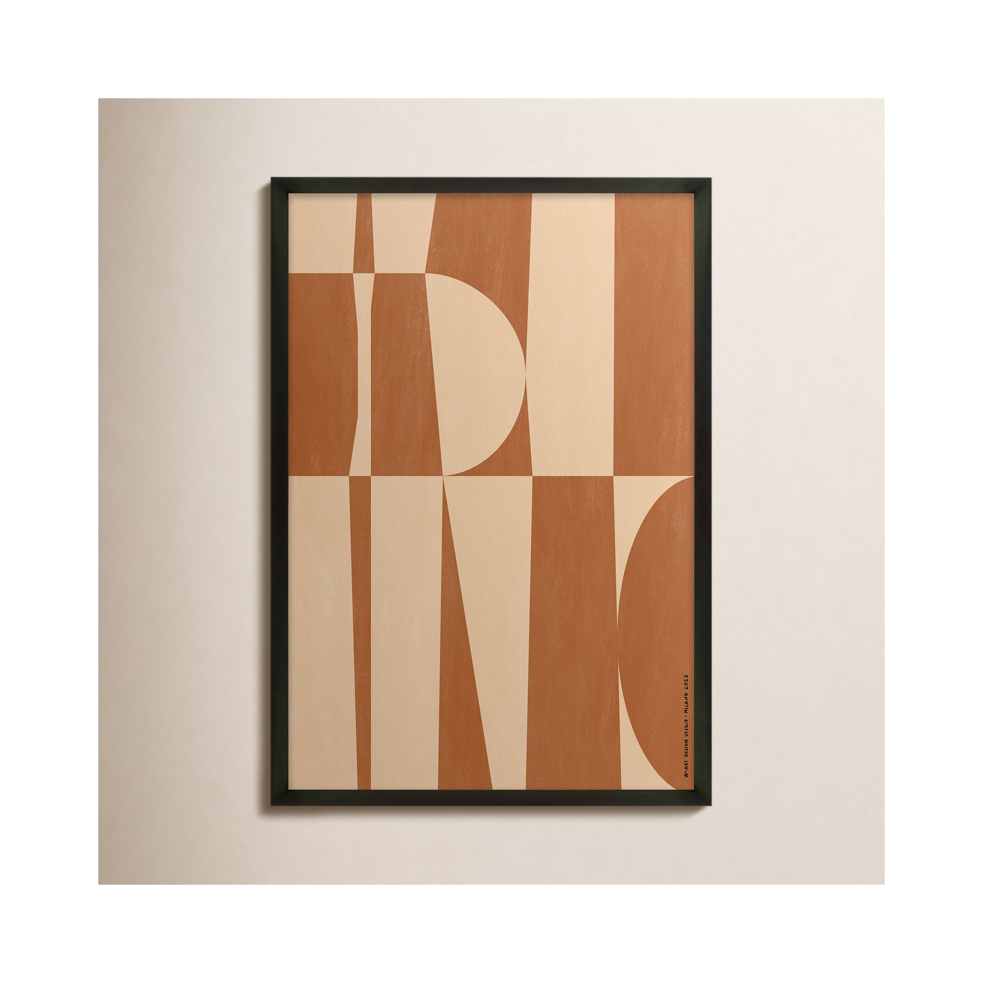 Hues Of Geometry 1 by Romina Gadler, Black Paper Framed, 20" H x 14" W