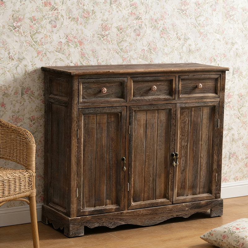 Brown Solid Wood Shoe Storage Bench, Brown