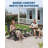 Folding Adirondack Chair, HDPE Outdoor Patio Chair with Cup Holder, Weather Resistant Wood Texture-926648180