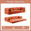 Lit de sol convertible Mahjong orange à compression, 3 places, en polaire circulaire, conception modulaire à monter soi-même, mousse à mémoire de forme haute densité, tissu polaire, aucun assemblage requis, sectionnel sans armature, rembourrage.-522463464