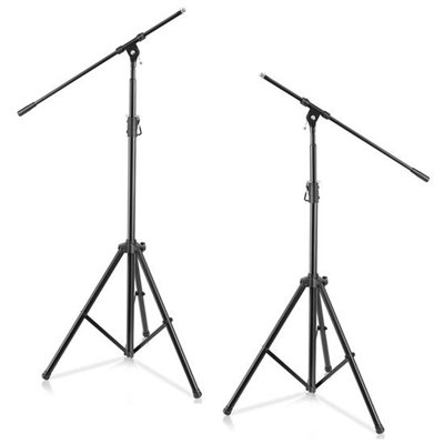 2 Pcs HeavyDuty Tripod Boom Microphone Stand  Height Adjustable and Boom Extendable Mic Stand