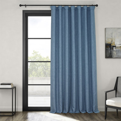 Ottis Faux Linen Room Darkening Curtain Panel 
