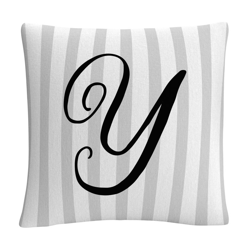 ABC Striped Throw Pillow, Y