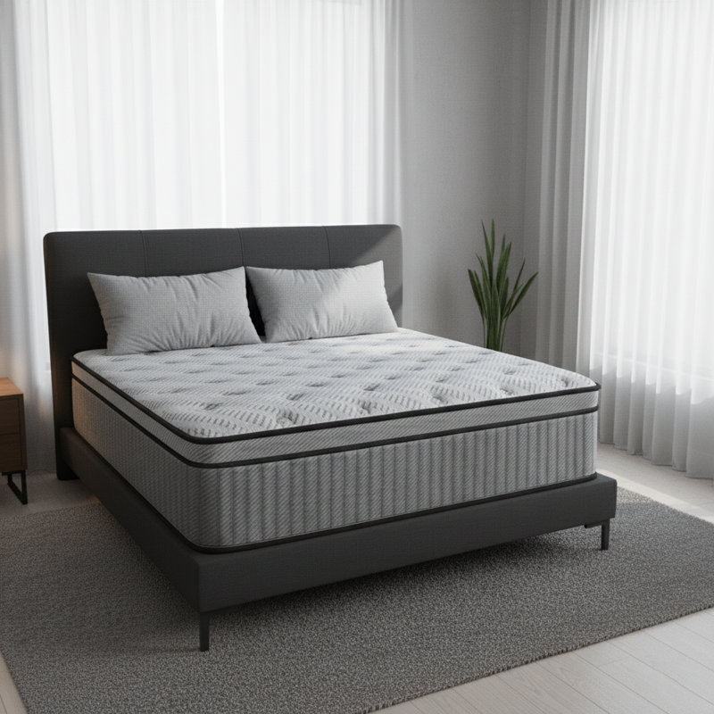Matelas hybride complet 10 po dans une boîte, sensation de fermeté moyenne, plateau serré, support de bord renforcé, 10