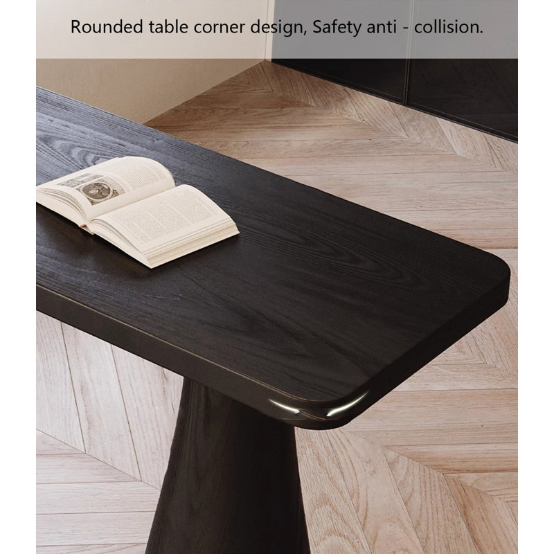 Wabi-Sabi Style Solid Wood Rectangular Bar Table, 39.37"H x 78.74"L x 17.72"W