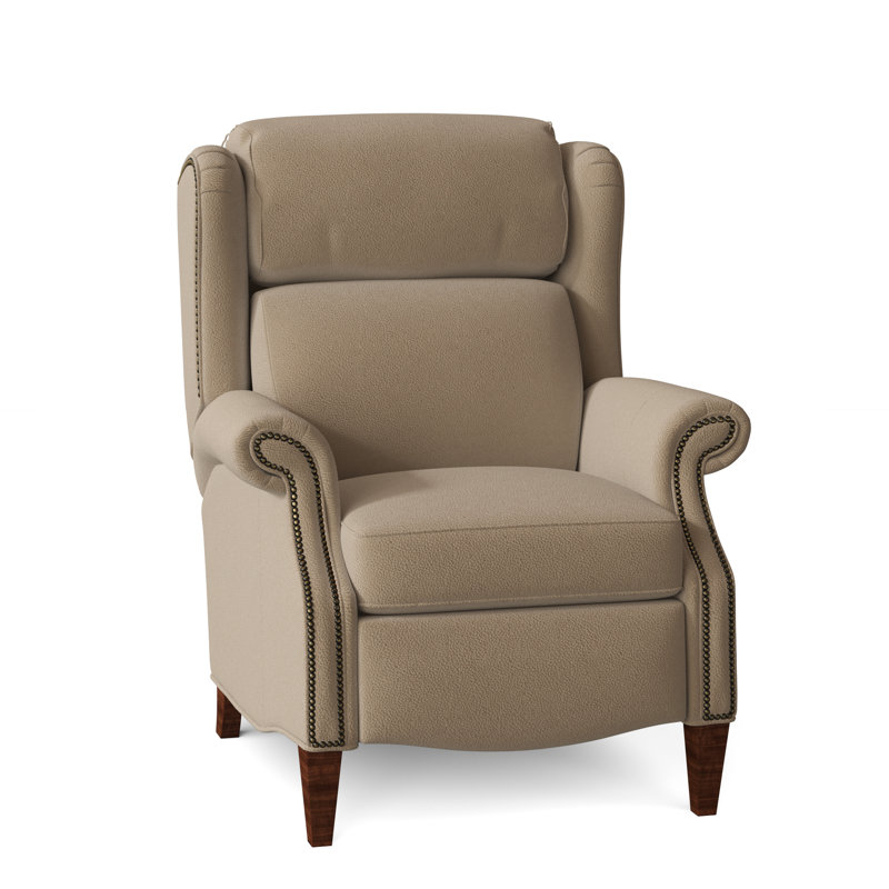 Miller Recliner, Aline Fumo Genuine Leather, Mahogany, Pewter