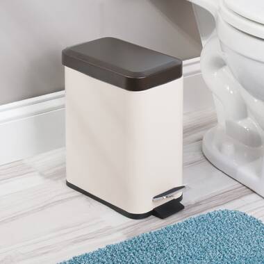 Bath Bliss Smooth Matte Stainless Steel Rotating Lid Waste Bin in Black