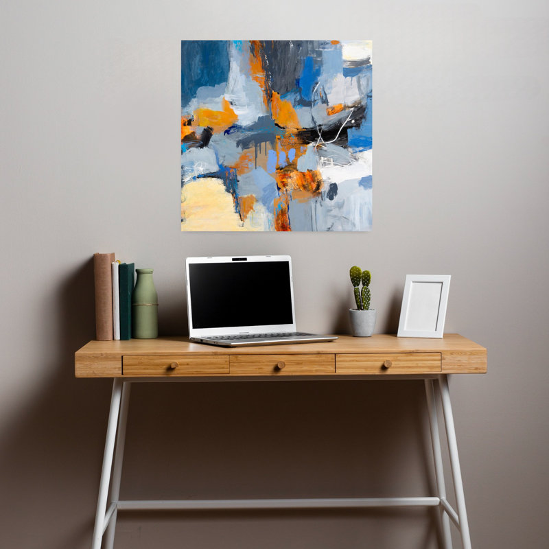 Bar Harbor, art contemporain abstrait, H 18 po x l 18 po