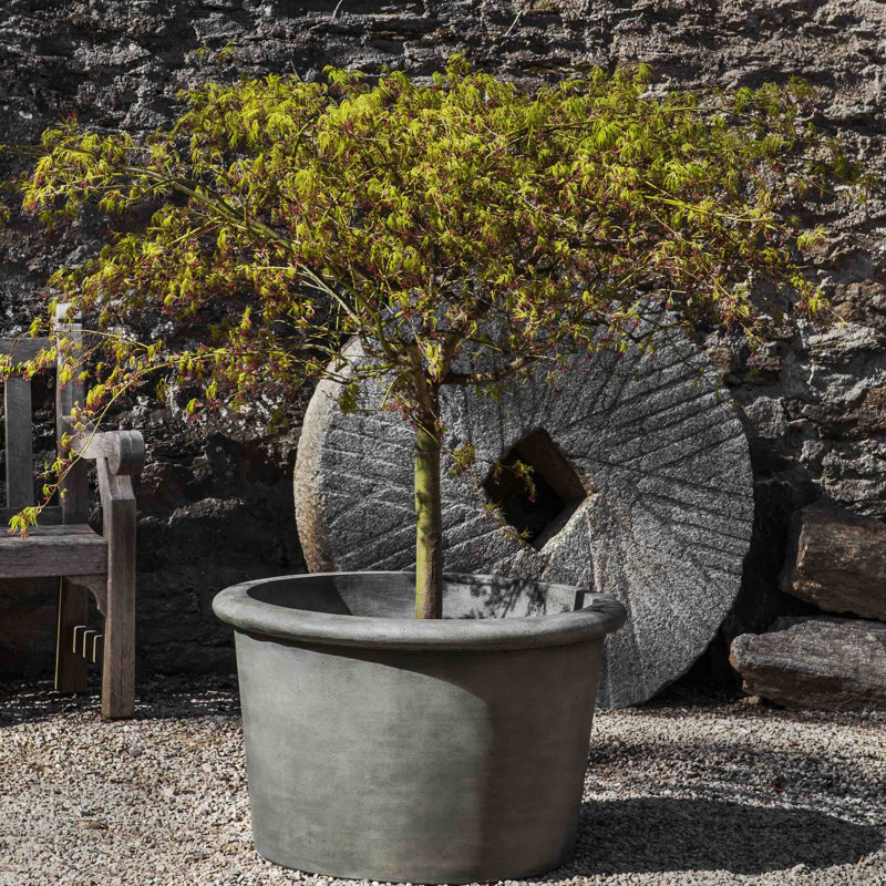 Palo Alto Handmade Planter, 29" H x 32" W x 32" D, Alpine Stone