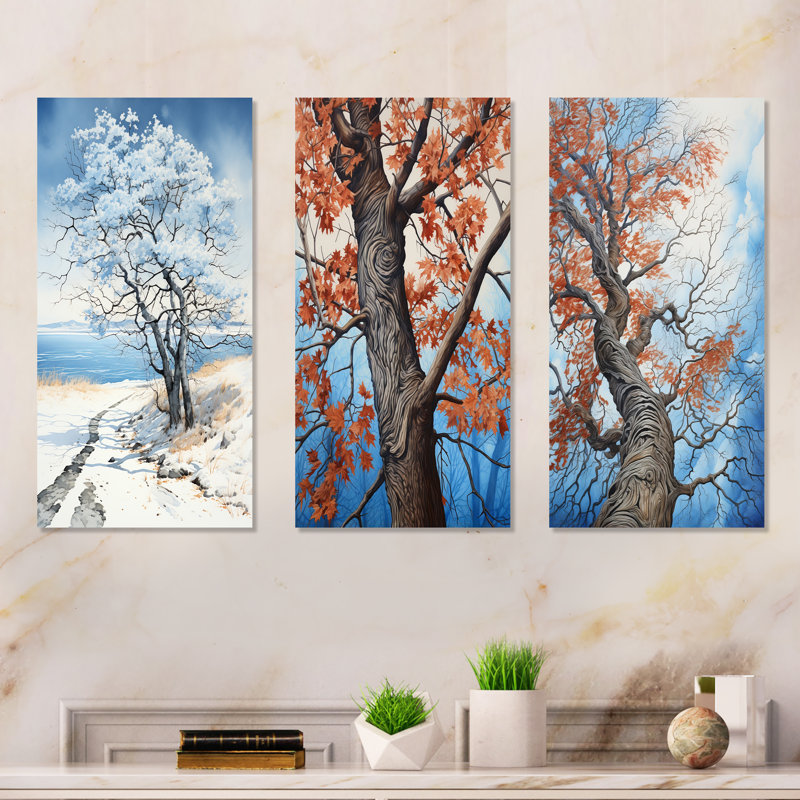 Érable Whisper Tree - ensemble de 3 impressions sur toile d'érable, H 28 po x l 36 po, Toile tendue