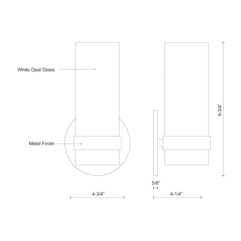 1 - Light Bath Sconce, Brushed Nickel