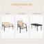 Anjuma 4 Pcs Curved Steel Outdoor Furniture Set w/Loveseat, Beige